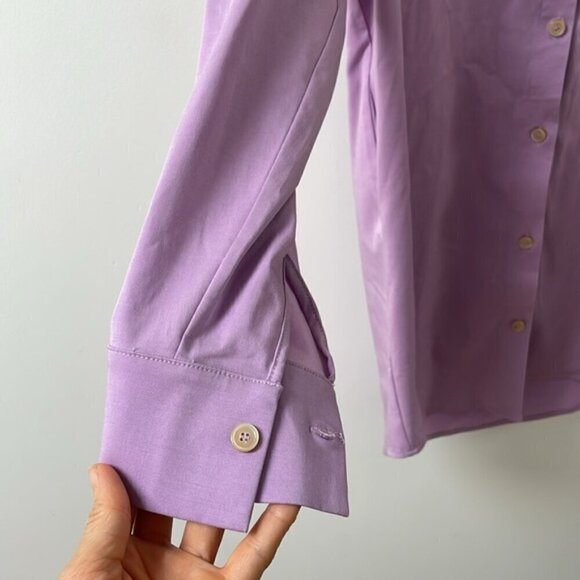 Smash + and Tess Diversion Button Shirt Dress Longsleeve Tencel Purple XS - Picture 9 of 11